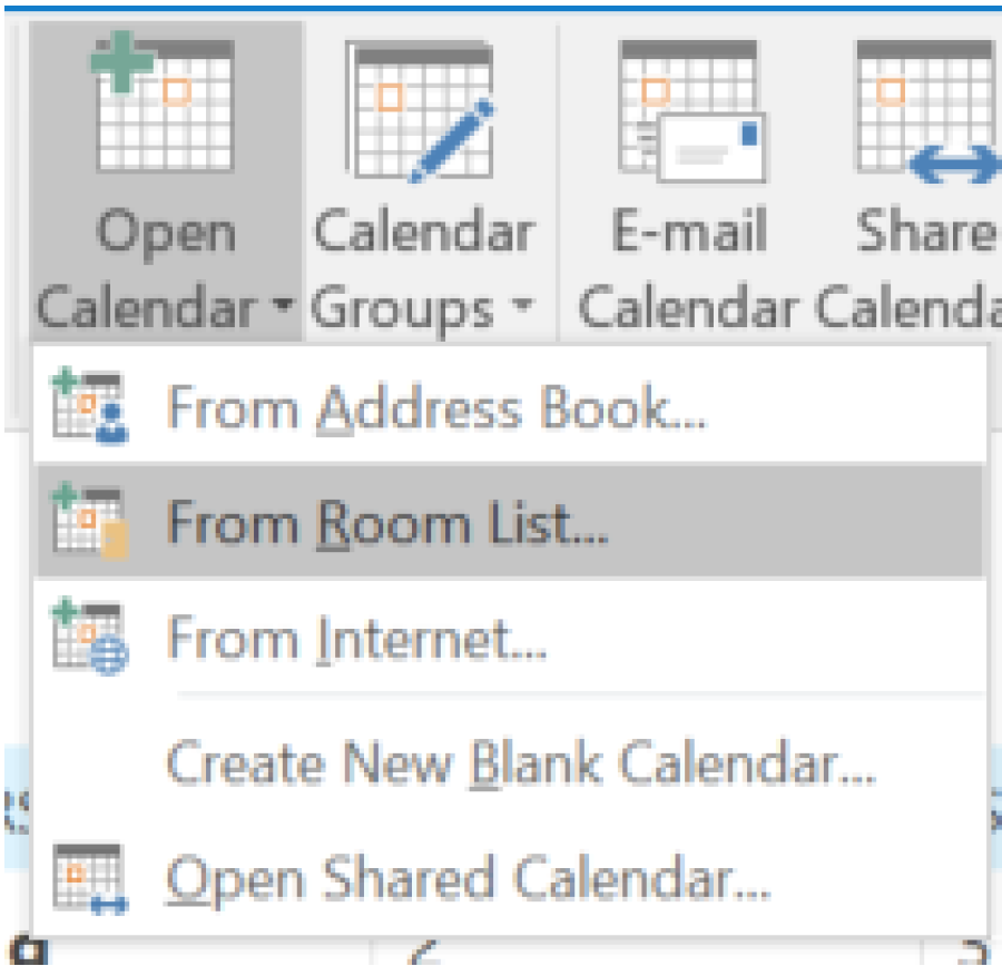 How to open meeting room calendars in Outlook Infin8care